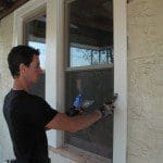 Mark putting in a window Mark installing a Simonton replacement window on the front porch