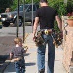 Mark and Jack walking down the street