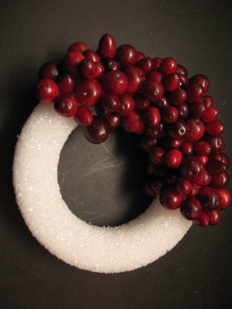 Cranberry wreath for the holidays