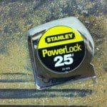 Stanley PowerLock 25 foot tape rule: A measure above.