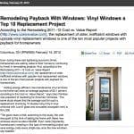 Remodeling Payback With Windows: Vinyl Windows a Top 10 Replacement Project