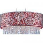 Taniya Nayak Lace Nine Light Pendant with Red Shade