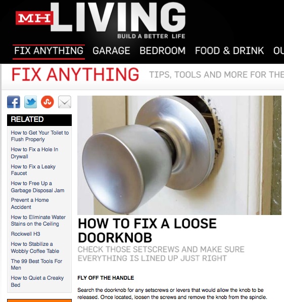 Mark Shares How To Fix A Loose Doorknob With Men S Health