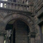 A segmented arch in a Victorian era Richardsonian Romanesque mansion.