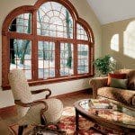 Mulled 072 Simonton Wood-Grained, Round-Top Window