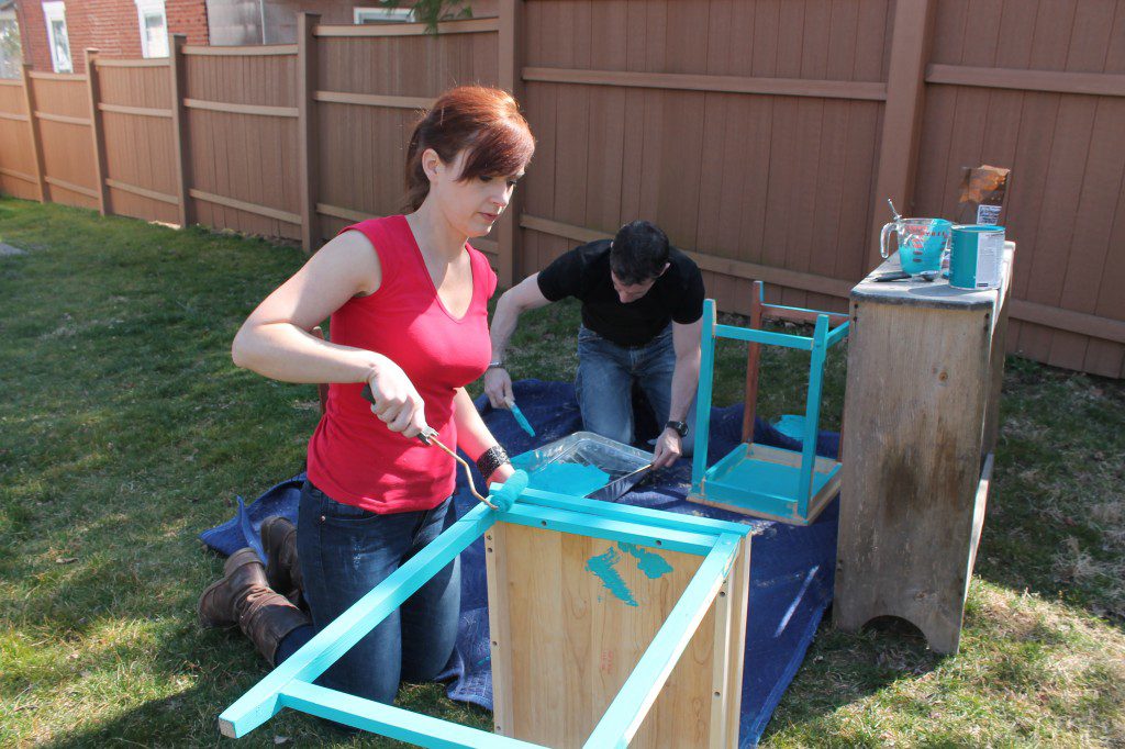 Painting nesting tables together