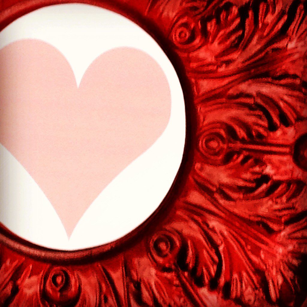I used Krylon's ColorMaster in Cherry Red to paint this Fypon ceiling medallion for Valentine's Day