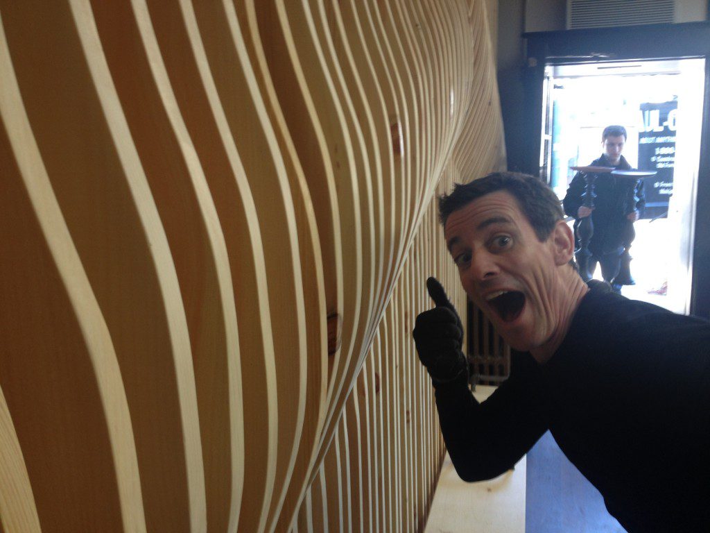 I think Mark approves of the undulating wall.