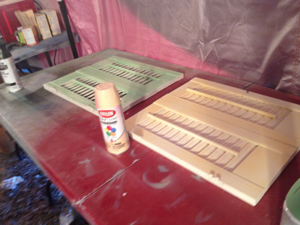 Painting the shutter - Lori's Bakery - Save My Bakery - MyFixitUpLife