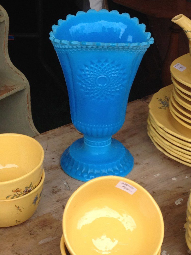 Colored glass at the Brimfield antique show