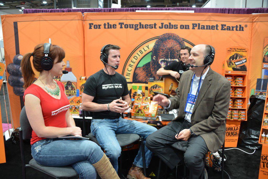 DIY Network's Scott Brun talks with Mark & Theresa at the National Hardware Show.