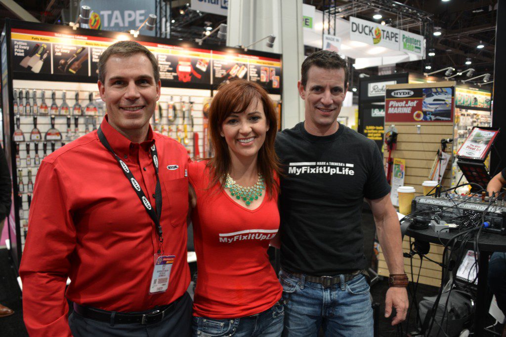 MyFixitUpLife's Mark and Theresa with Hyde Tools Corey Talbot at the National Hardware Show