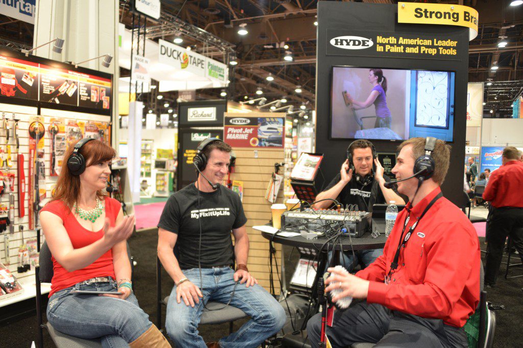 MyFixitUpLife's Mark and Theresa with Hyde Tools Corey Talbot at the National Hardware Show
