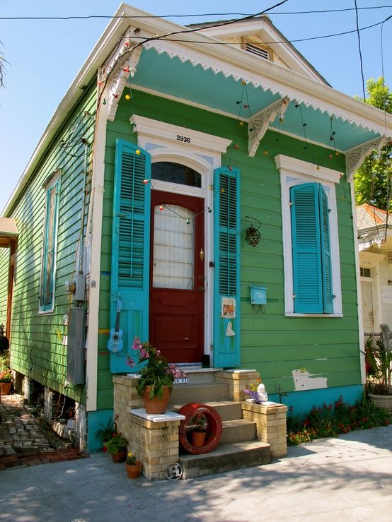 A tiny house can be super charming and colorful.