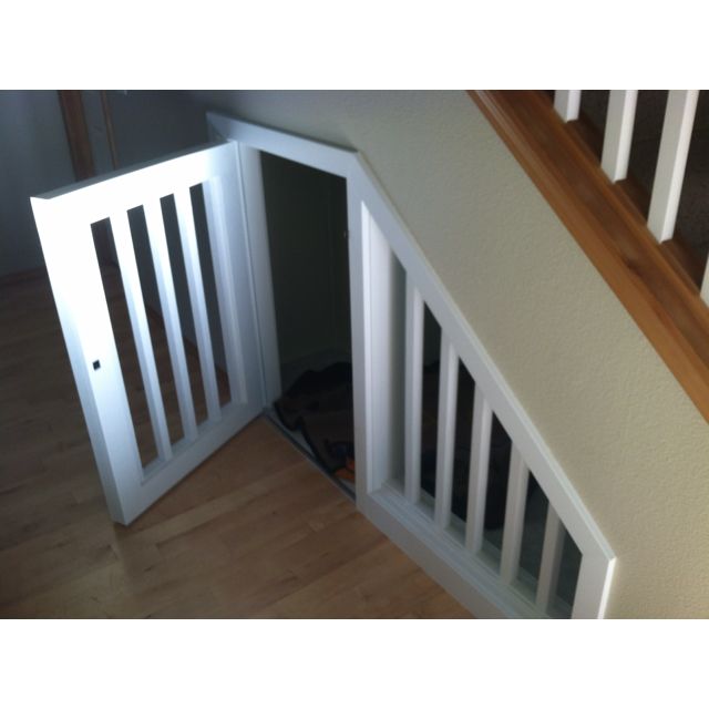 Large dog house under stairs to save space with big kennels