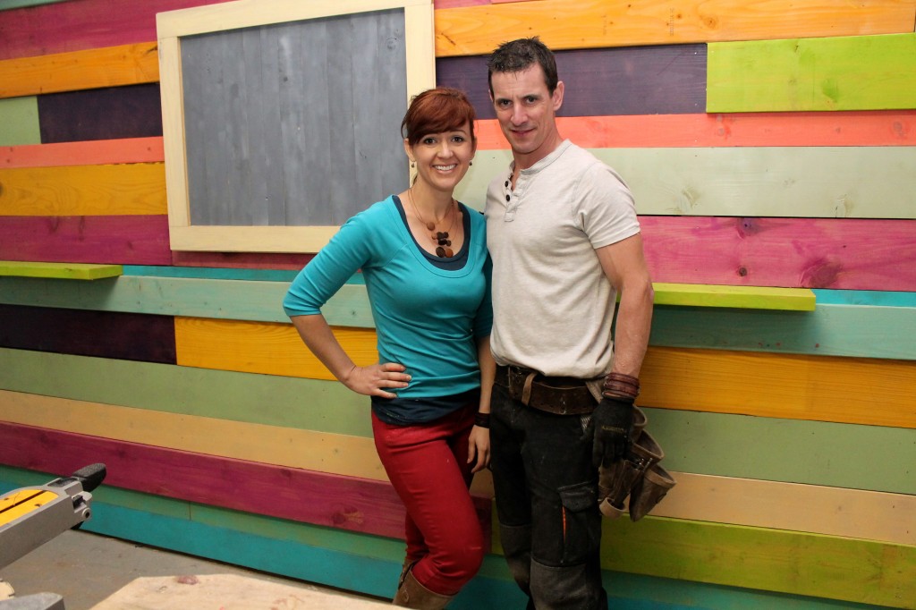 Mark and Theresa built this feature wall to display artwork at a Boys & Girls Club in Philadelphia.