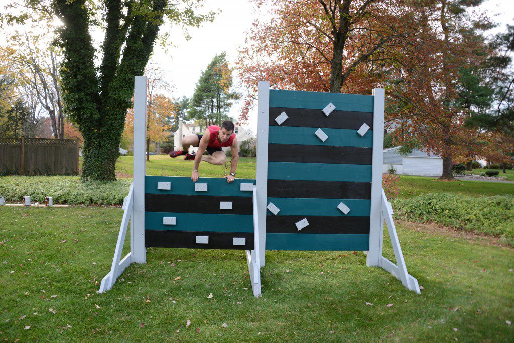 Obstacle course training wall with Glidden Team Colors paint - MyFixitUpLife