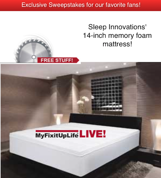 Free stuff - Sleep Innovations mattress - MyFixitUpLife - Contest