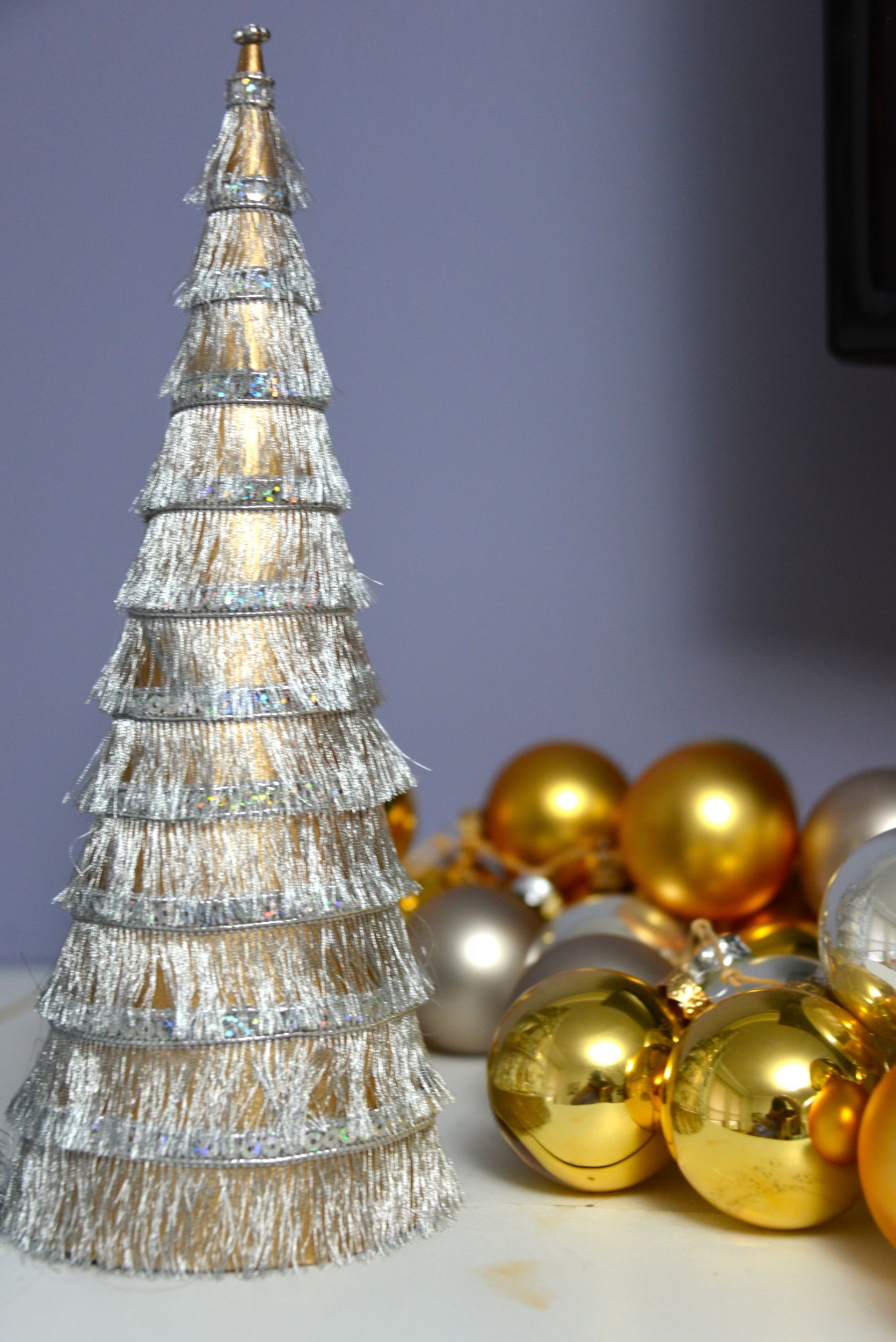 Fringe Christmas Trees - MyFixitUpLife - Holiday DIY holiday crafts