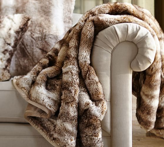 Faux fur throw from PotteryBarn