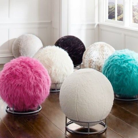 Fur roller desk chairs from PBTeen