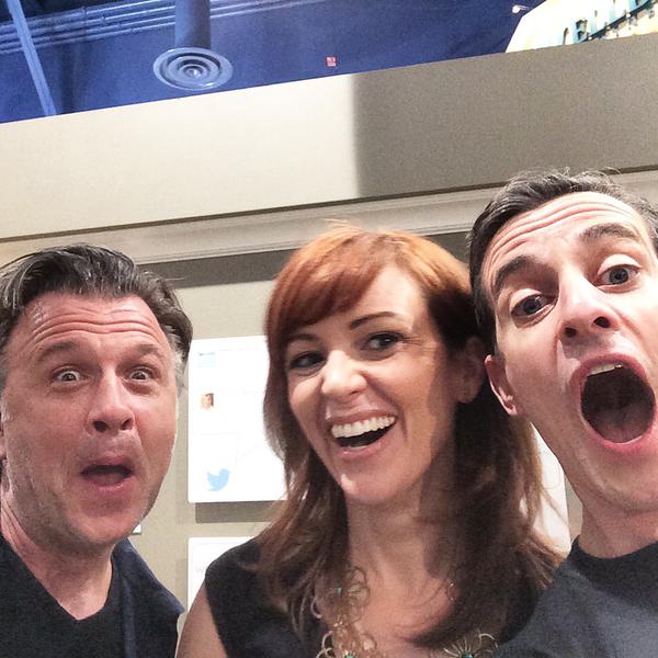 Mark and Theresa are taking a selfie with DIY Network's Stephen Fanuka