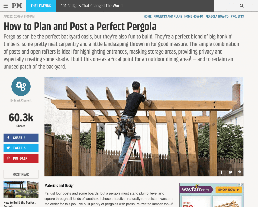 DIY pergola plans - Popular Mechanics - MyFixitUpLife