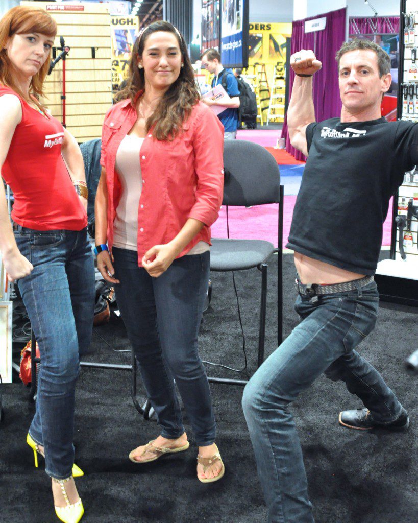 Mark shows some extra pizazz with Sara Bendrick and Theresa at HYDE during the National Hardware Show