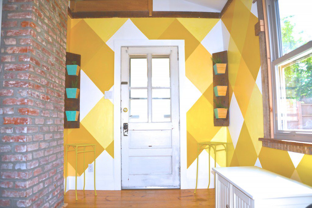 Sunroom Shur-Line painting patterns herb wall art brick wall MyFixitUpLife