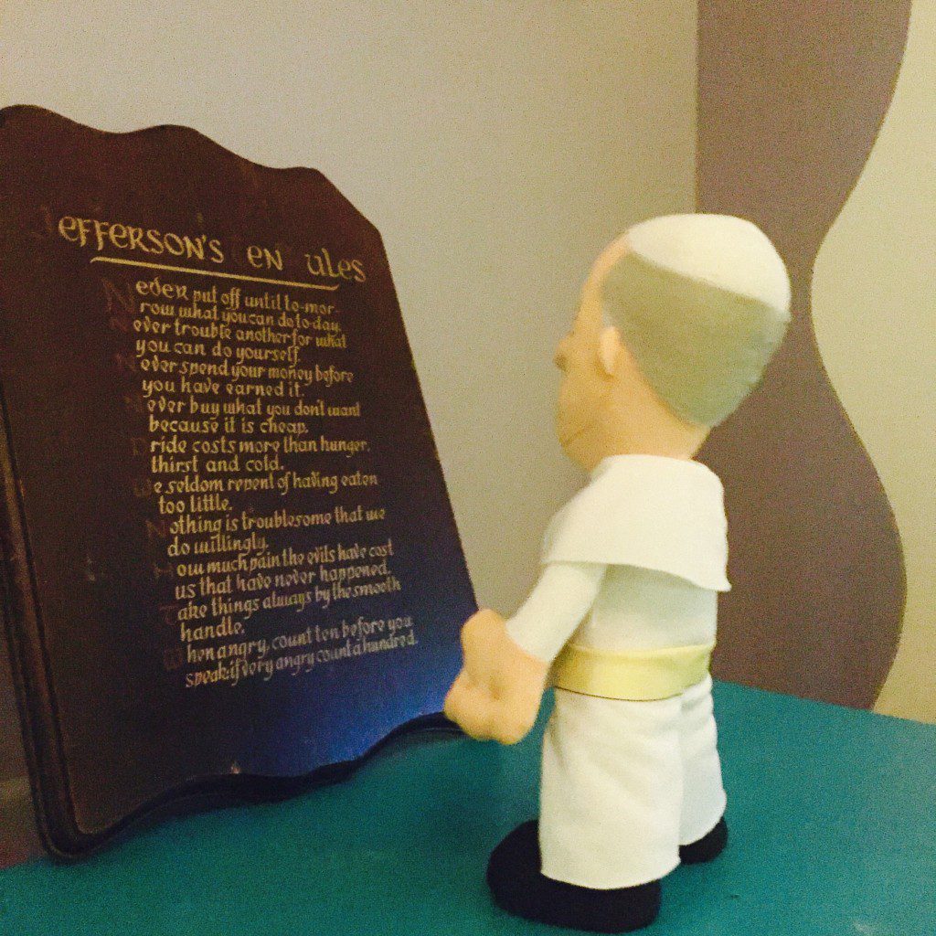 From a distance, plush pope thought this was familiar, but he was happy to read the MyFixitUpLifes ten rules. 