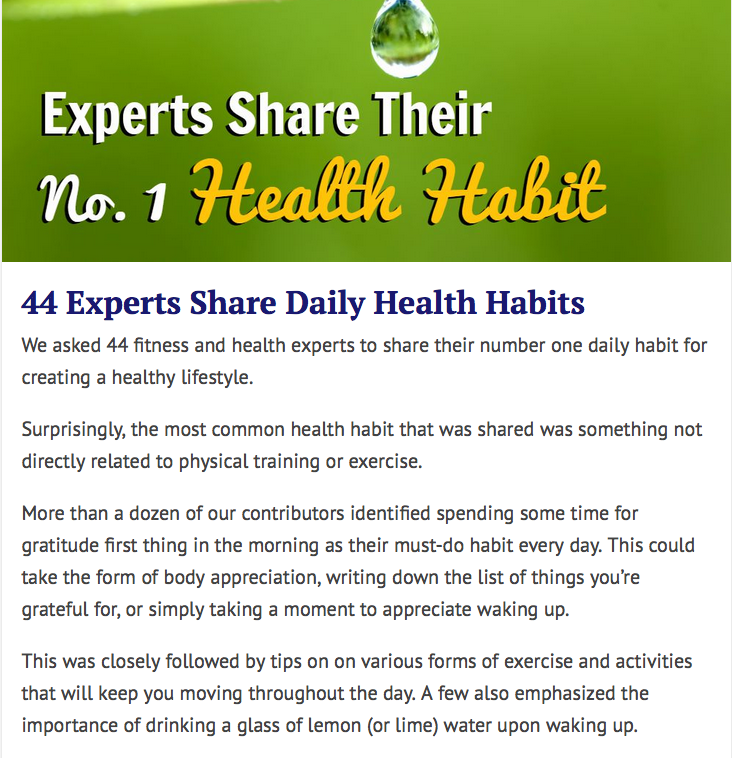We are among the 44 experts who shared health secrets. Click to find out what the other 42 health-nuts shared. MyFixitUpLife