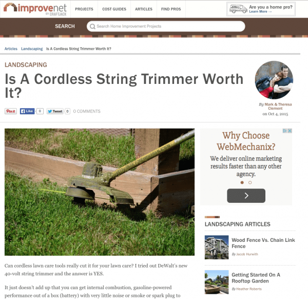 Improvenet_MyFixitUpLife_DeWalt Cordless String Trimmer