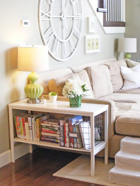 In a small space, using a color palette of neutrals that are almost the same color can help to visually blend the separate pieces, creating a larger space. The use of furniture with legs, also helps with this illusion of space. Adding a few bold colors in the knick knacks is an easy way to get started with bold color.