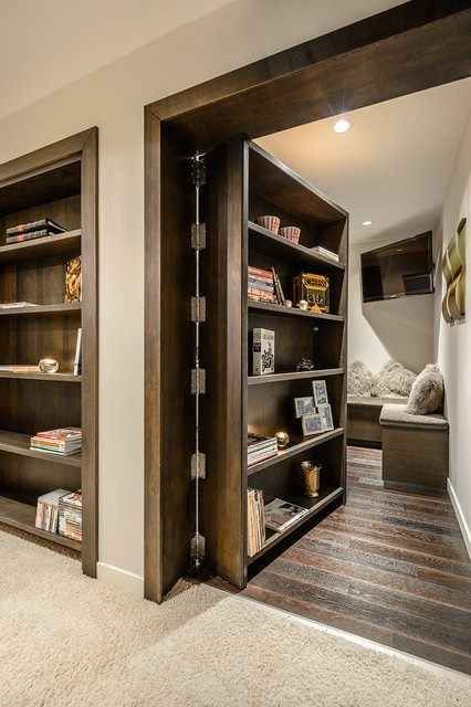 Create a Hidden Fitness Room with a Bookcase Door
