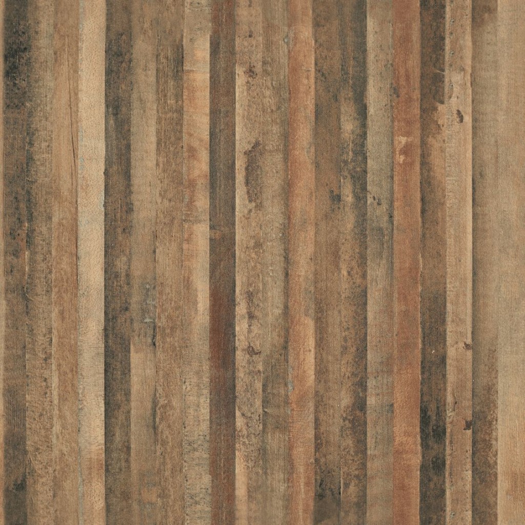 Timberworks is a unique pattern created by blending strips of different reclaimed wood species, grains and colors.