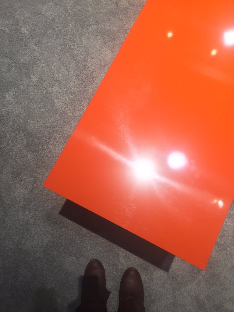 What do you think? A bit of bold orange on display as a coffee table #hosscolor#KBIS2016