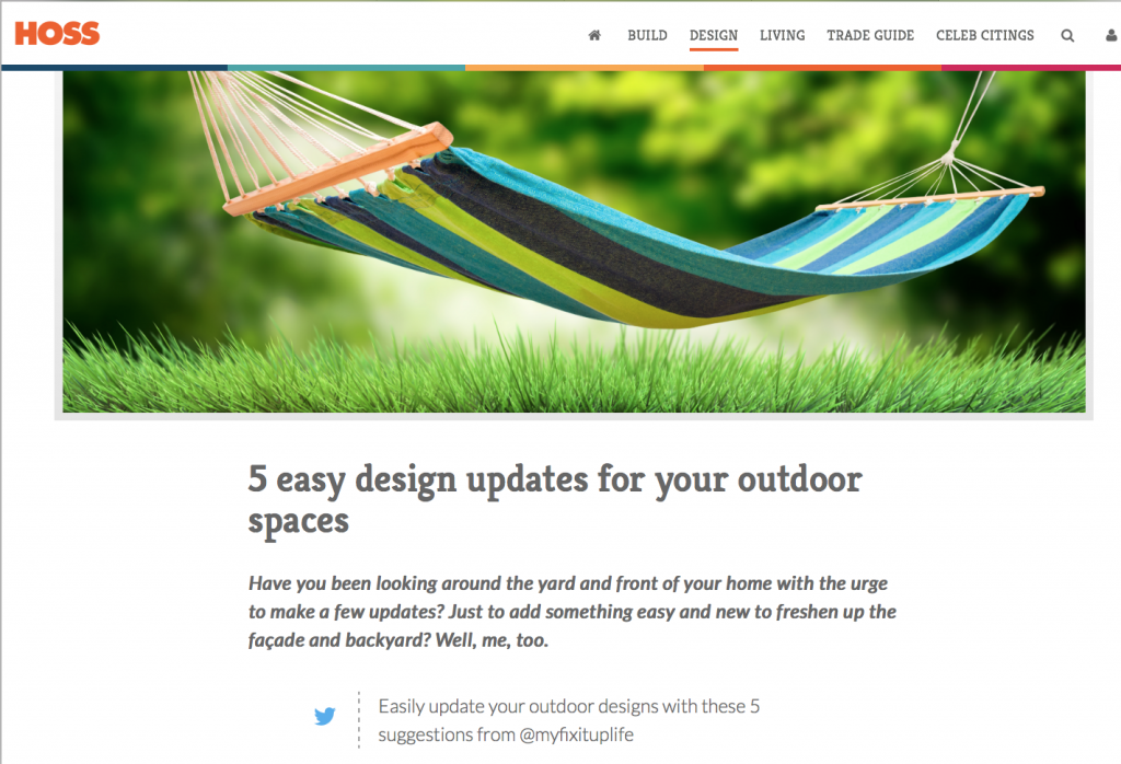 Five Design Updates for outdoor spaces