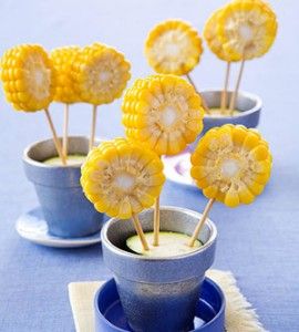 Corn on the cob sunflowers. Perfect for a summer BBQ!