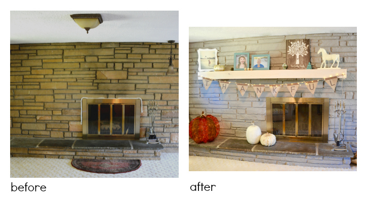 There are times when a brick or stone fireplace is screaming in sadness for a coat of paint.