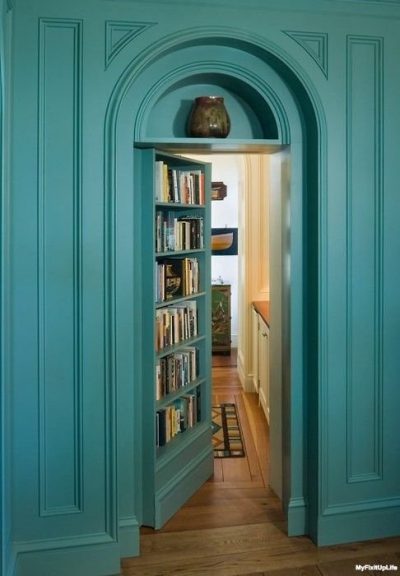 A secret passageway bookshelf is ridiculously cool.