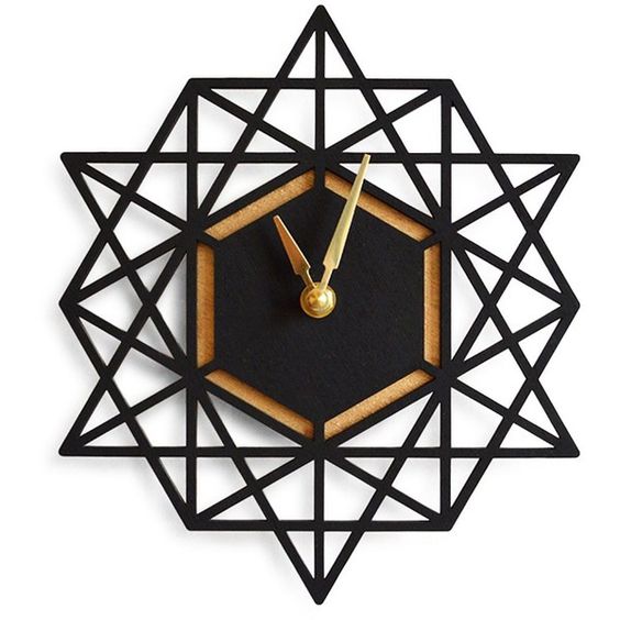 black geometric clock