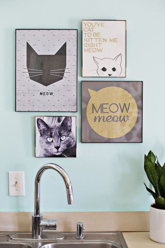 cat wall art collection Pet home Hossdesign MyFixitUpLife
