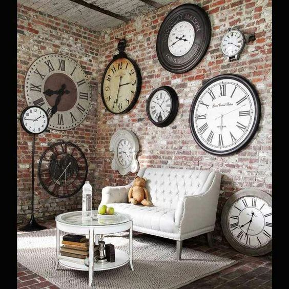 clocks living room brick