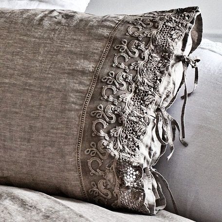 Add lace or crochet border pieces to your exisiting cotton or linen pillowcases