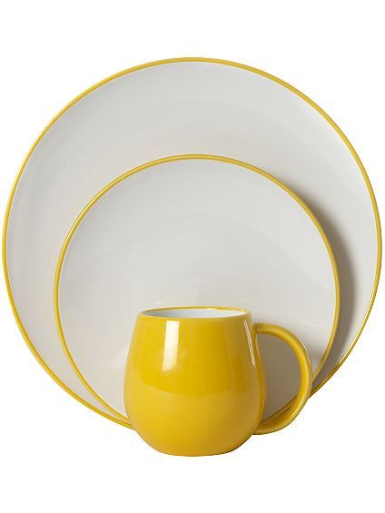 yellow plate mug