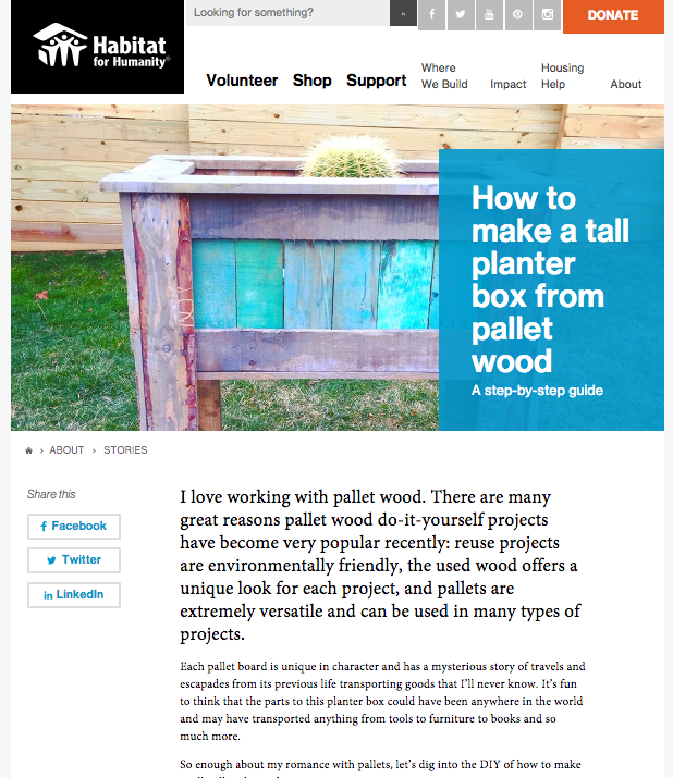 Habitat ReStore pallet planter box MyFixitUpLife