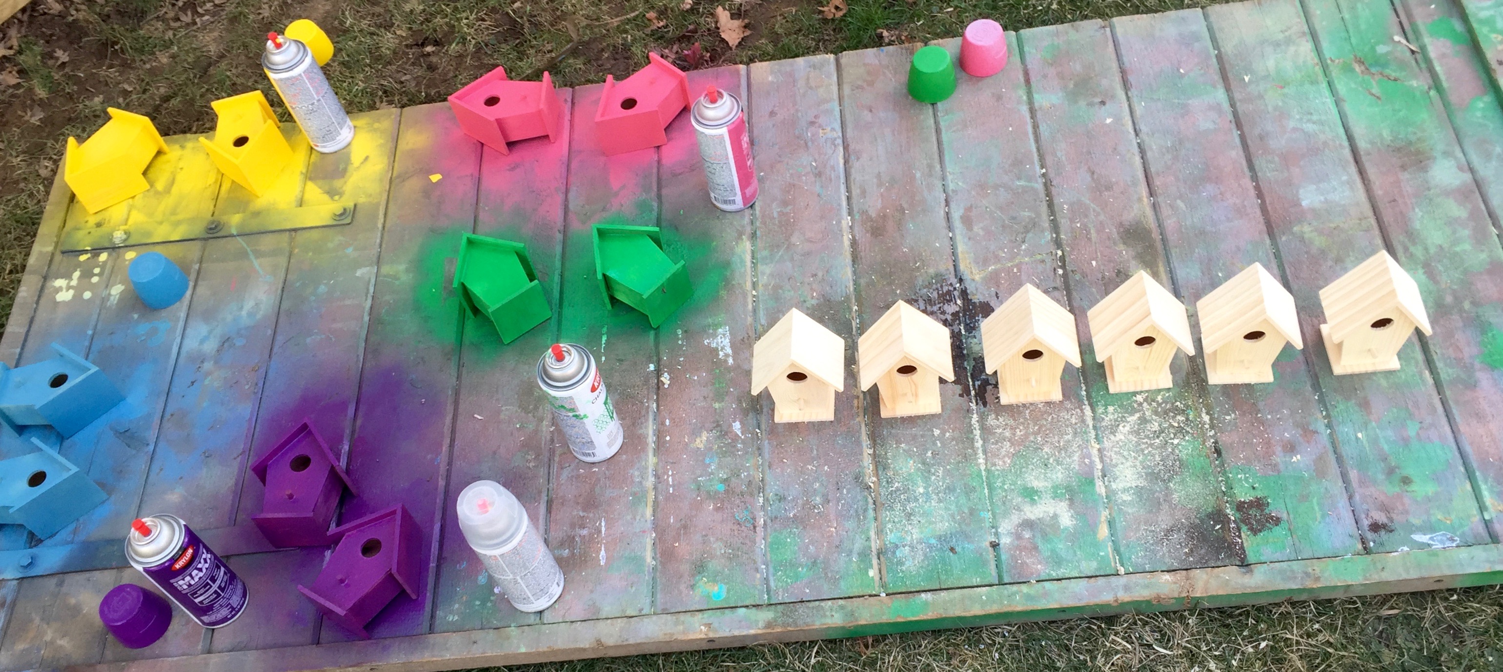 2 Birdhouse succulent craft myfixituplife krylon paint colors