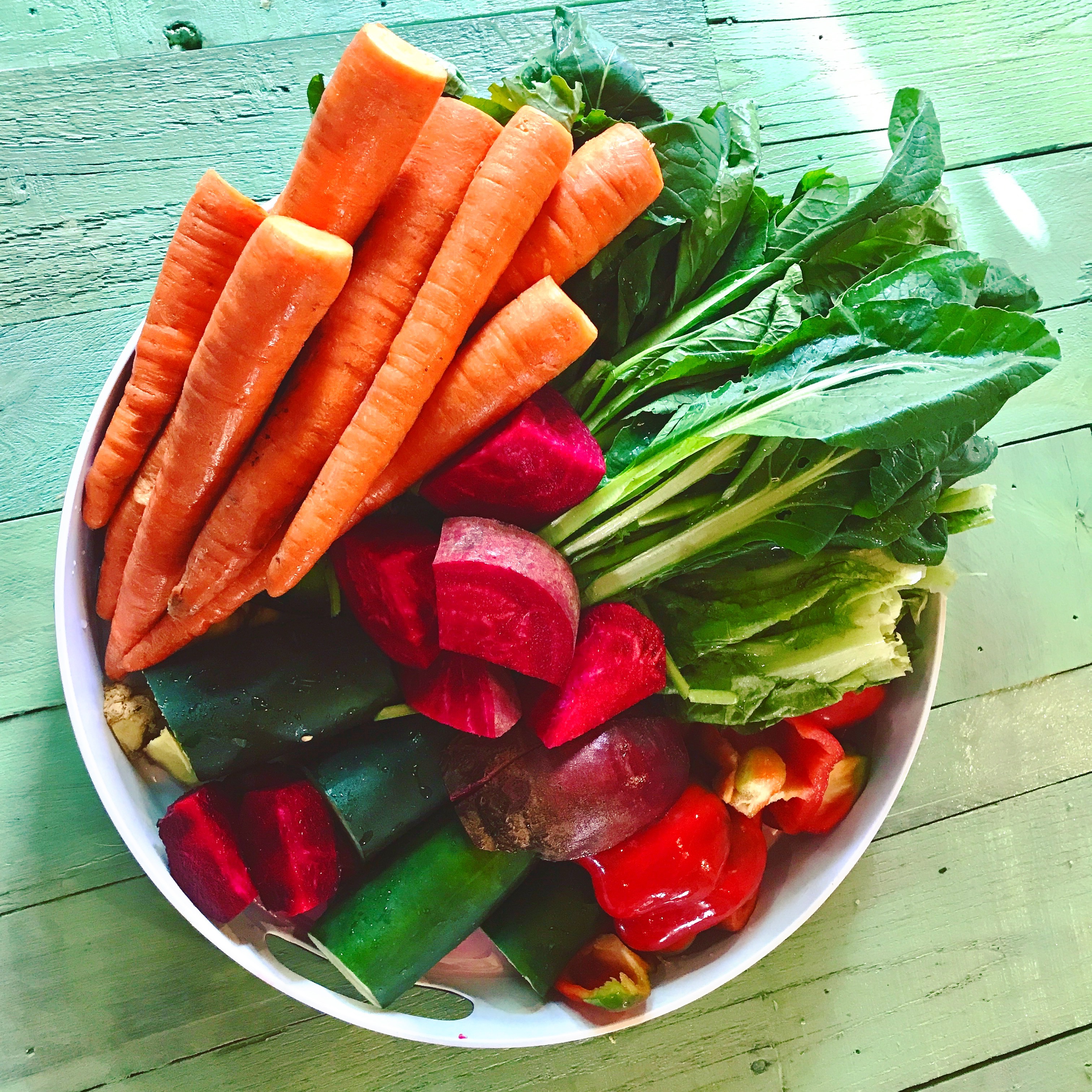 Theresa vegetables juice carrots cucumber beets