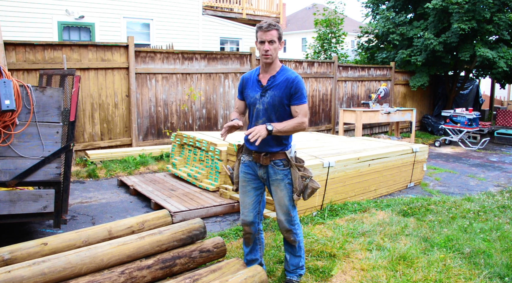 MyFixitUpLife Mark Clement move heavy DIY wood fence post