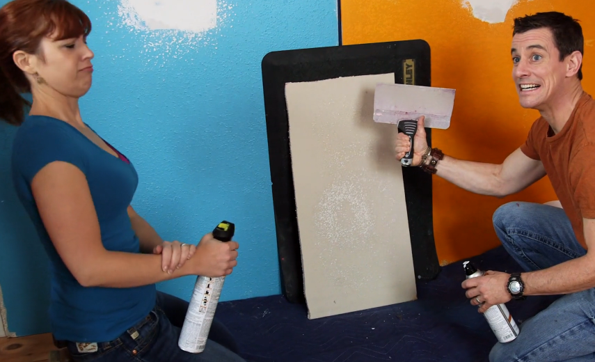 Patch textured drywall